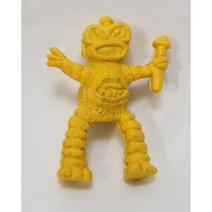 Vintage Yellow Rubber 1.5" Tall Mini Warrior Toy Figure
